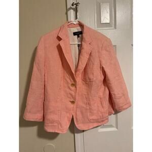 Talbots pink linen blazer sz 12